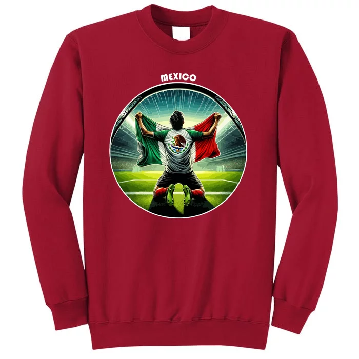 Cool Mexico National Soccer Team With Flag Tall Sweatshirt