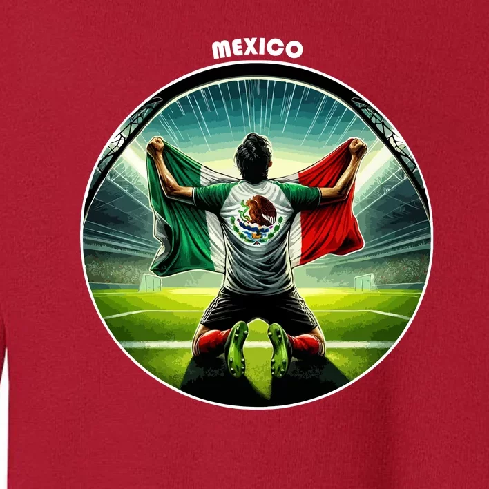 Cool Mexico National Soccer Team With Flag Toddler Sweatshirt