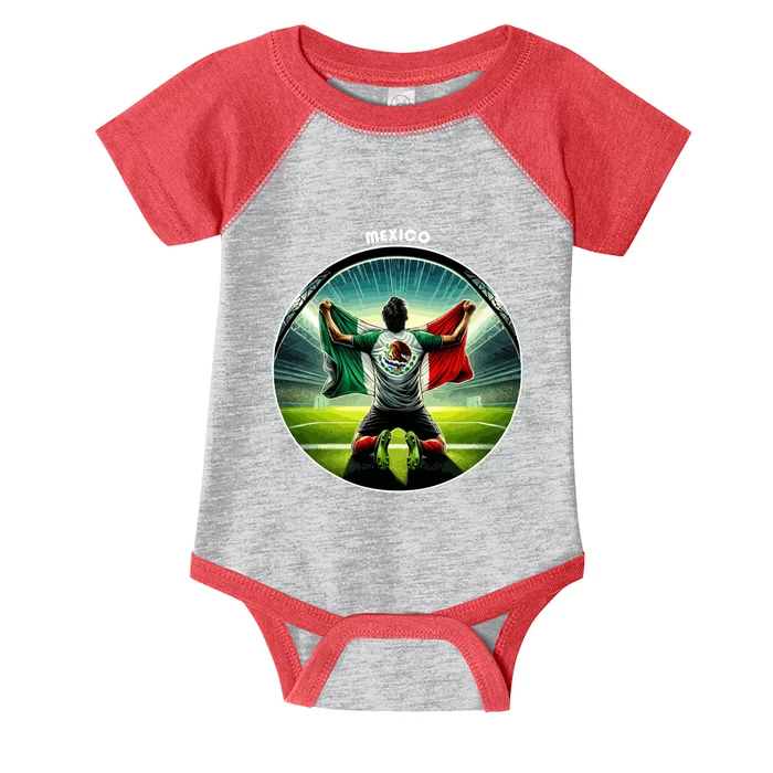 Cool Mexico National Soccer Team With Flag Infant Baby Jersey Bodysuit