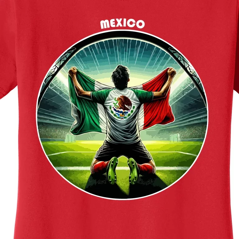 Cool Mexico National Soccer Team With Flag Women's T-Shirt