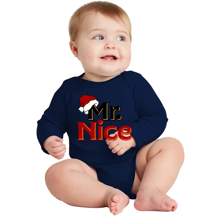 Christmas Mr Nice Baby Long Sleeve Bodysuit