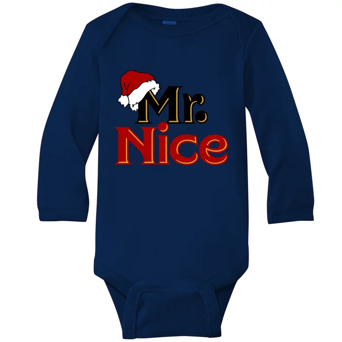 Christmas Mr Nice Baby Long Sleeve Bodysuit