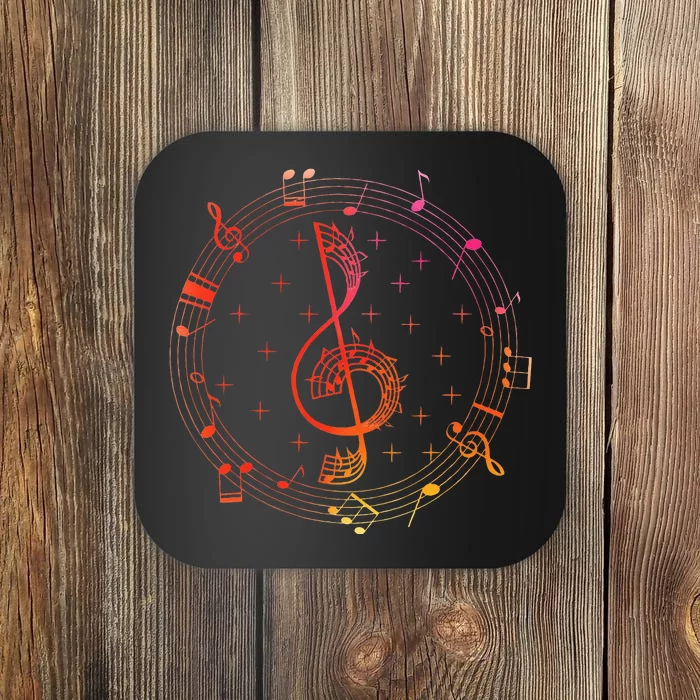 Cut Music Notes Clef Teacher Musical Notes And Flowers Coaster