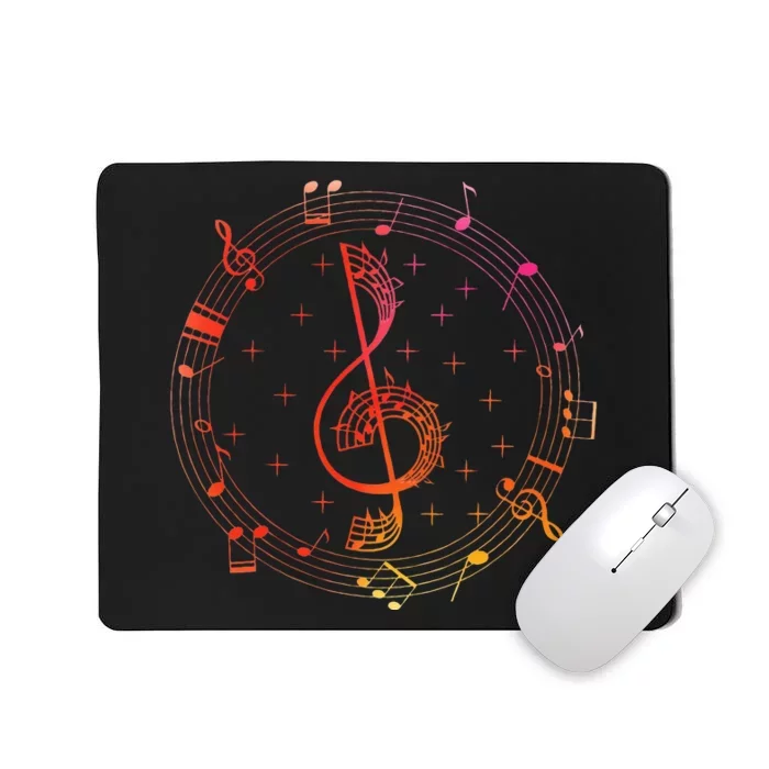 Cut Music Notes Clef Teacher Musical Notes And Flowers Mousepad