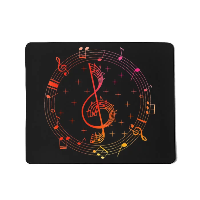 Cut Music Notes Clef Teacher Musical Notes And Flowers Mousepad