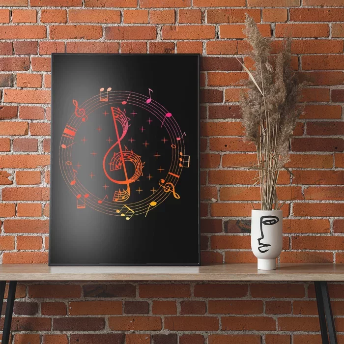 Cut Music Notes Clef Teacher Musical Notes And Flowers Poster