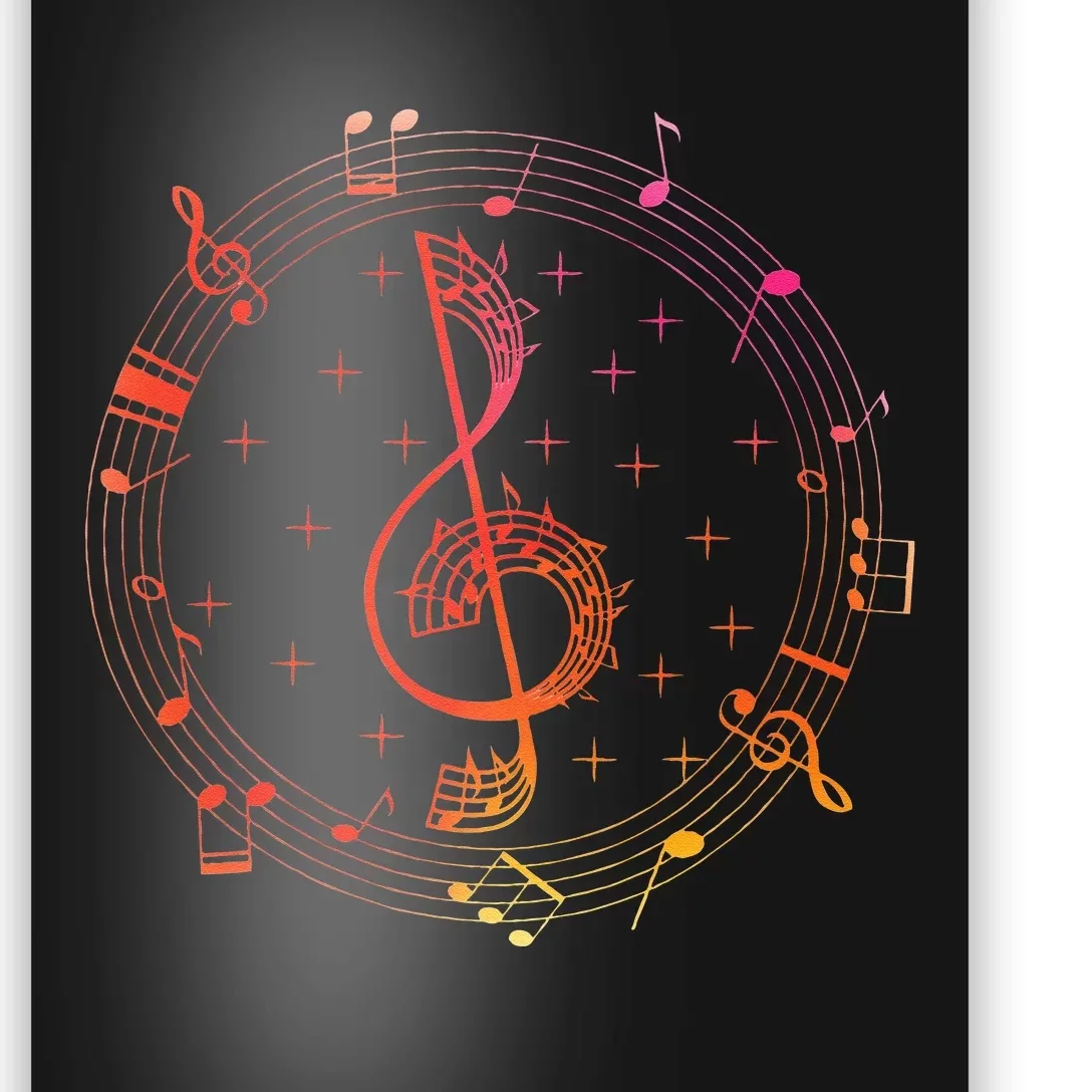 Cut Music Notes Clef Teacher Musical Notes And Flowers Poster