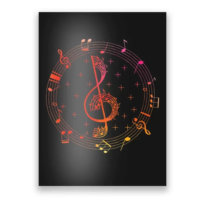 Cut Music Notes Clef Teacher Musical Notes And Flowers Poster