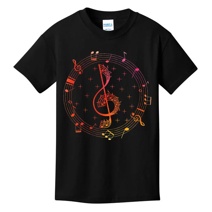 Cut Music Notes Clef Teacher Musical Notes And Flowers Kids T-Shirt