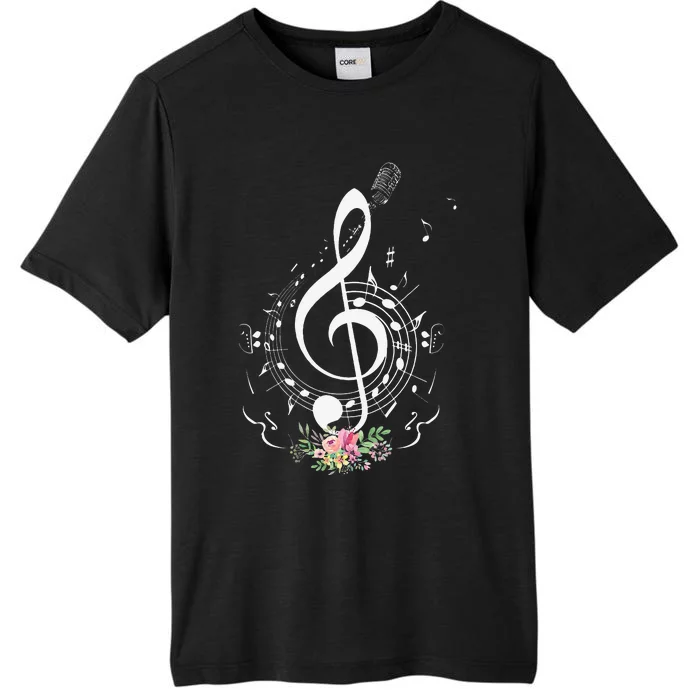 Cut Music Notes Clef Teacher Musical Notes And Flowers ChromaSoft Performance T-Shirt