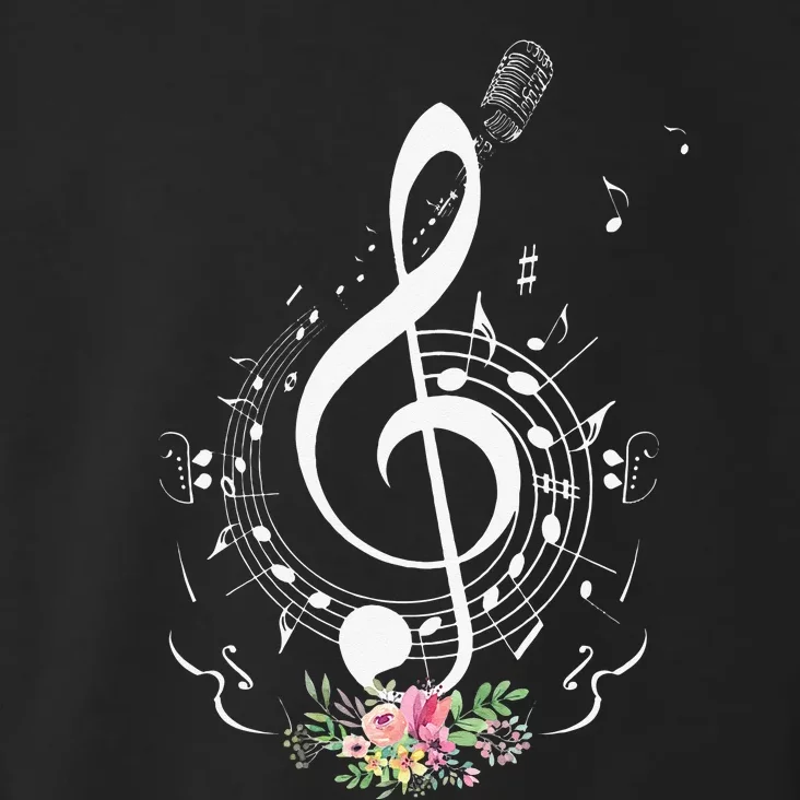 Cut Music Notes Clef Teacher Musical Notes And Flowers Toddler Hoodie