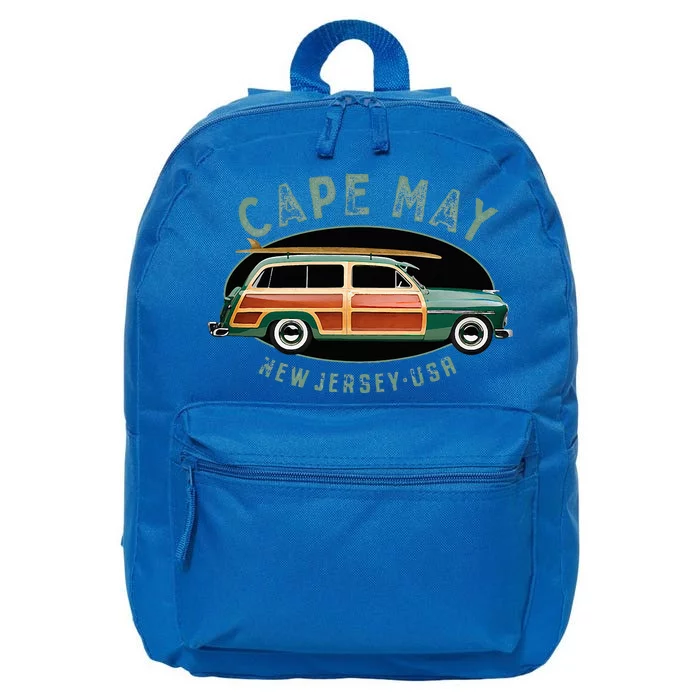 Cape May New Jersey Vintage Surfing Design 16 in Basic Backpack