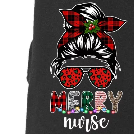 Cute Merry Nurse Christmas Doggie 3-End Fleece Hoodie