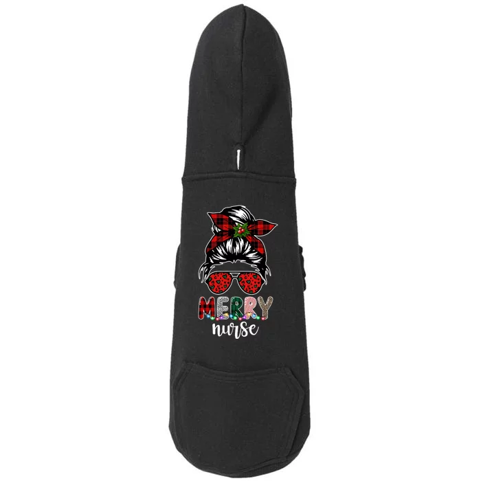 Cute Merry Nurse Christmas Doggie 3-End Fleece Hoodie