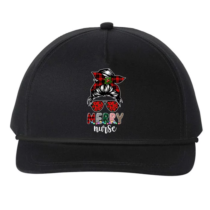 Cute Merry Nurse Christmas Snapback Five-Panel Rope Hat