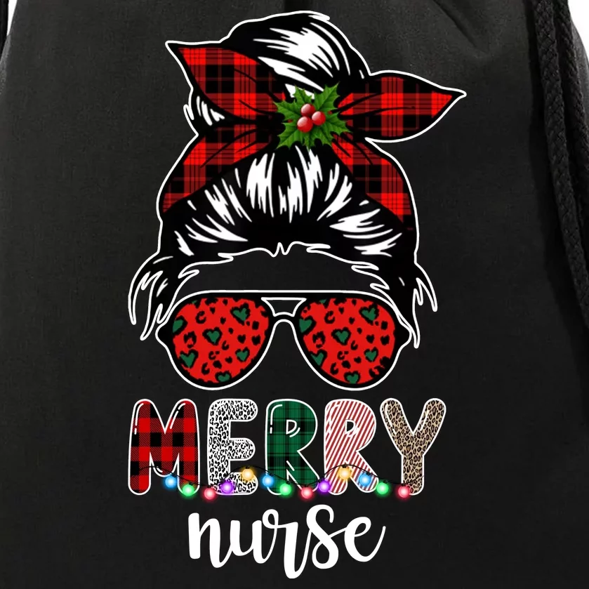 Cute Merry Nurse Christmas Drawstring Bag