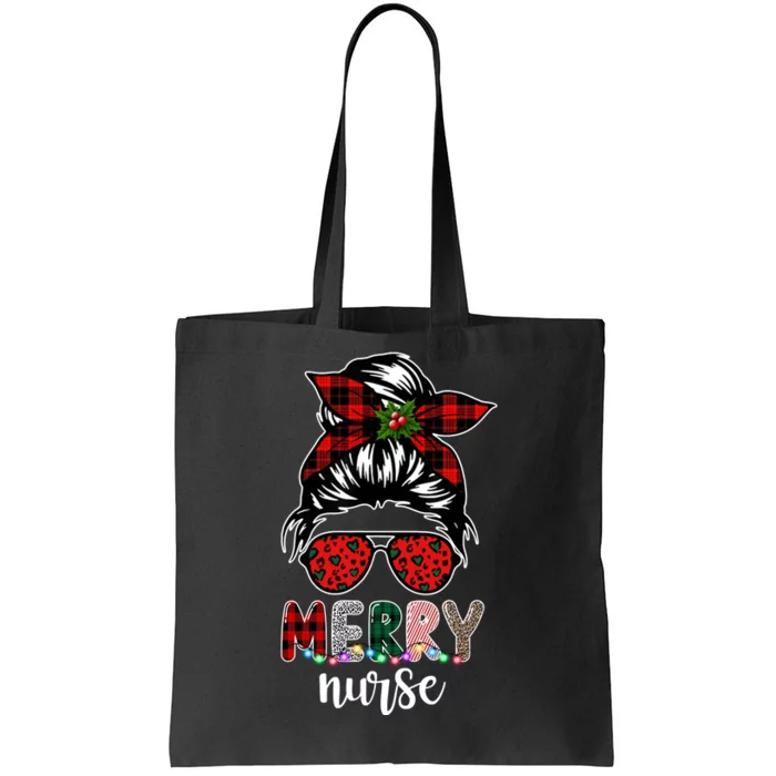 Cute Merry Nurse Christmas Tote Bag