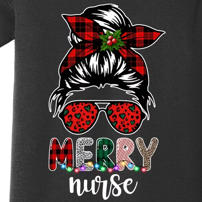 Cute Merry Nurse Christmas Baby Bodysuit