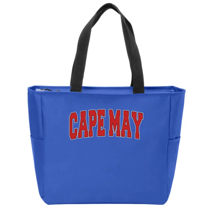 Cape May Nj New Jersey Varsity Style Usa Vintage Sports Gift Zip Tote Bag