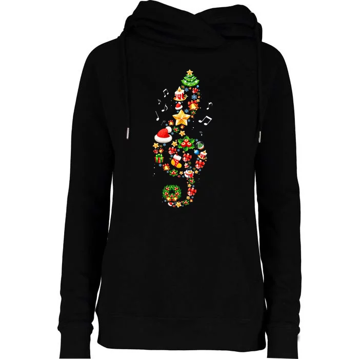 Christmas Musical Note Music Lover Teacher Sing Carols Xmas Womens Funnel Neck Pullover Hood