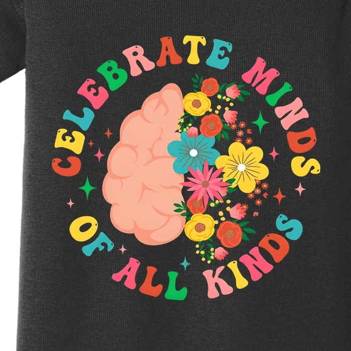 Celebrate Minds Of All Kinds Floral Baby Bodysuit