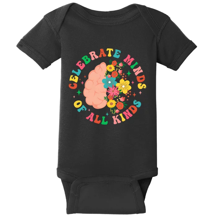 Celebrate Minds Of All Kinds Floral Baby Bodysuit