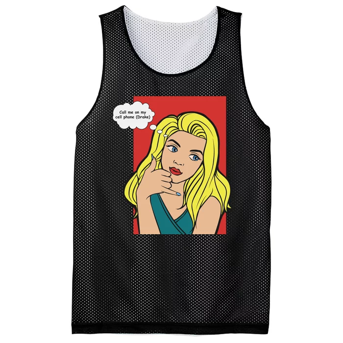 Call Me On My Cell Phone Mesh Reversible Basketball Jersey Tank