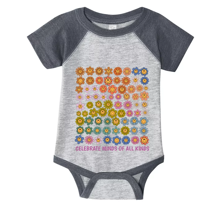 Celebrate Minds Of All Kinds Neurodiversity Autism Awareness Infant Baby Jersey Bodysuit