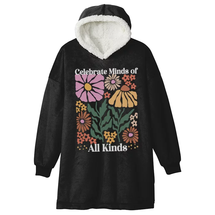 Celebrate Minds Of All Kinds Floral Autism Awareness Hooded Wearable Blanket