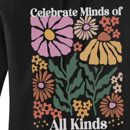 Celebrate Minds Of All Kinds Floral Autism Awareness Women's Pullover Hoodie