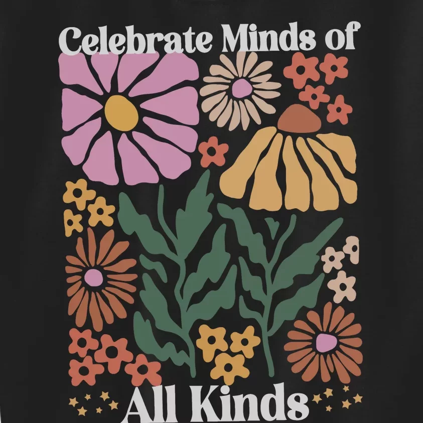 Celebrate Minds Of All Kinds Floral Autism Awareness Kids Sweatshirt