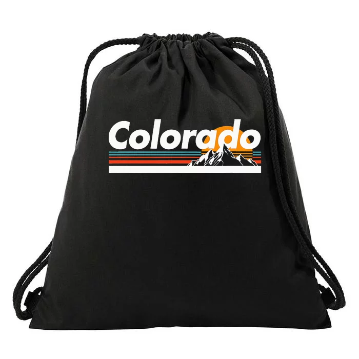 Colorado Mountain Outdoor Retro Landscape Drawstring Bag