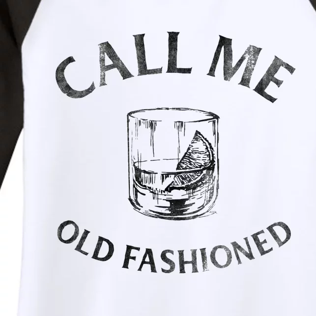 Call Me Old Fashioned Cocktail Glass Women's Tri-Blend 3/4-Sleeve Raglan Shirt