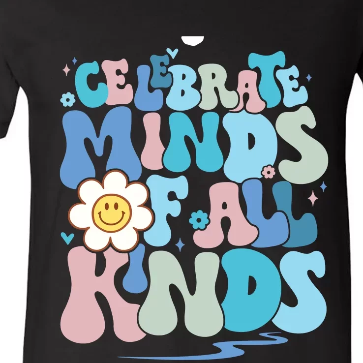 Celebrate Minds Of All Kinds Neurodiversity V-Neck T-Shirt