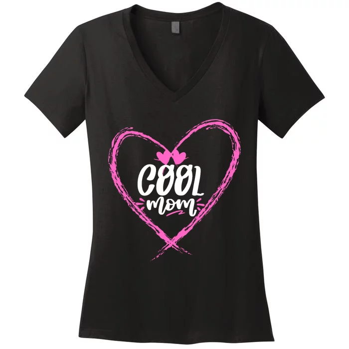 Cool Moms Official Club Member Funny Cute Women's V-Neck T-Shirt