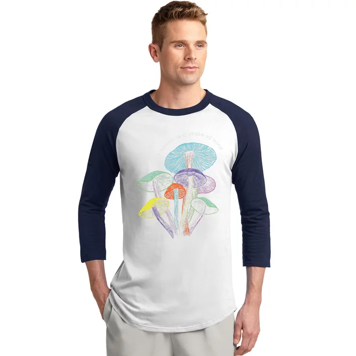 Colourful mushrooms of imagination Baseball Sleeve Shirt