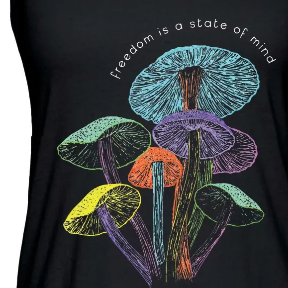 Colourful Mushrooms Of Imagination Ladies Essential Flowy Tank