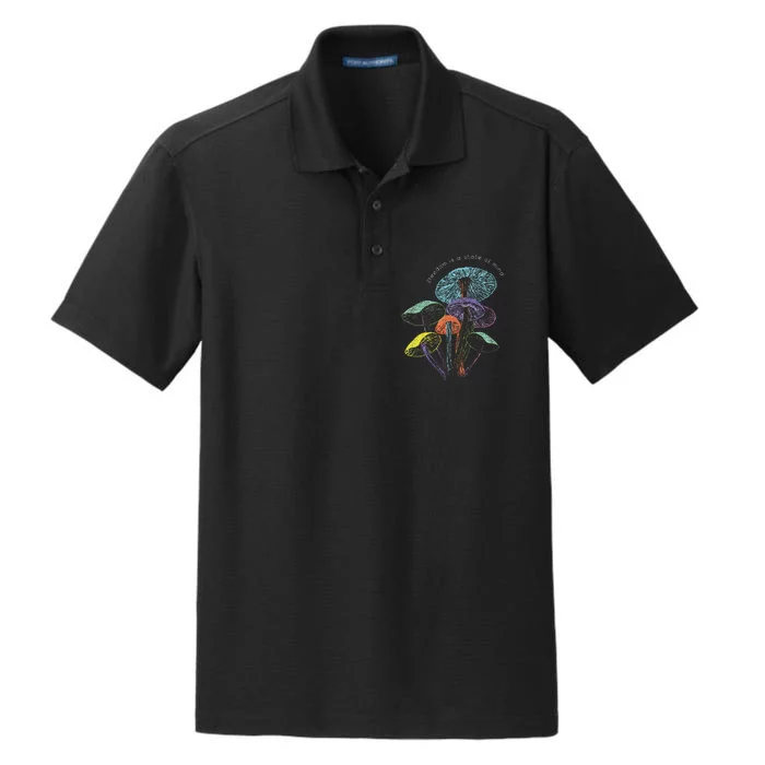 Colourful Mushrooms Of Imagination Dry Zone Grid Performance Polo