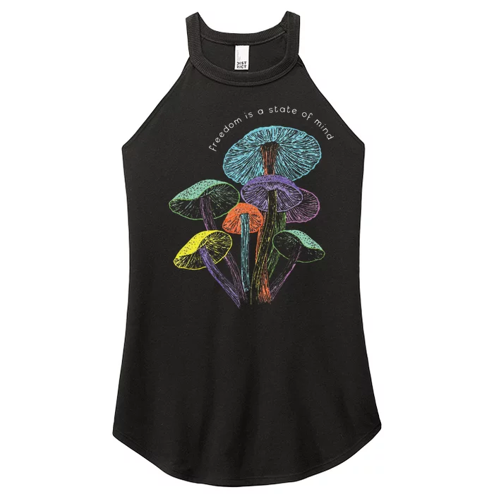 Colourful Mushrooms Of Imagination Women’s Perfect Tri Rocker Tank