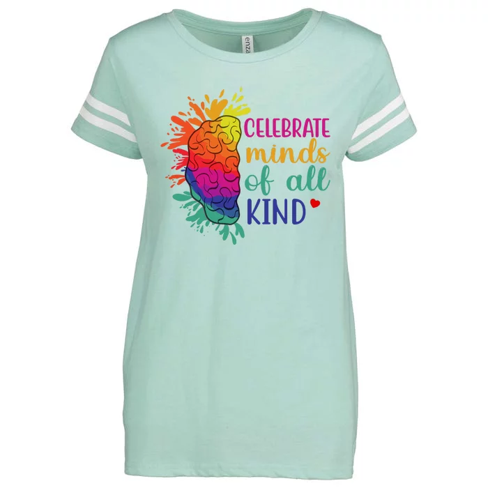 Celebrate Minds Of All Kind Neurodiversity Brain Enza Ladies Jersey Football T-Shirt