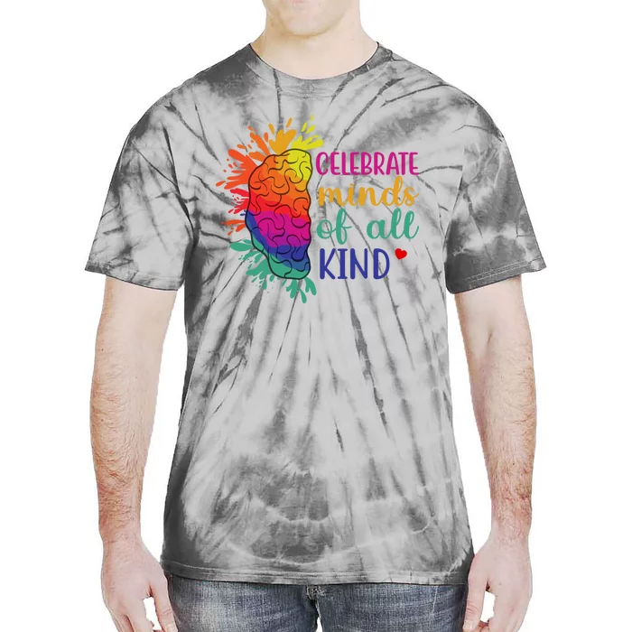 Celebrate Minds Of All Kind Neurodiversity Brain Tie-Dye T-Shirt