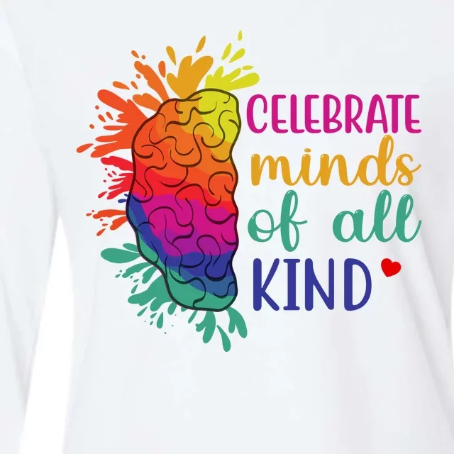 Celebrate Minds Of All Kind Neurodiversity Brain Womens Cotton Relaxed Long Sleeve T-Shirt