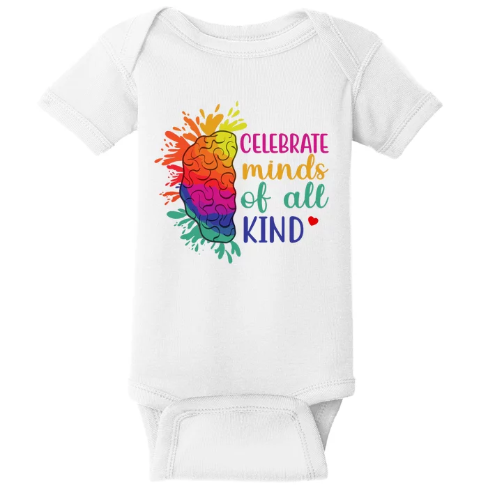 Celebrate Minds Of All Kind Neurodiversity Brain Baby Bodysuit