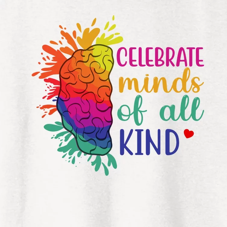 Celebrate Minds Of All Kind Neurodiversity Brain Women's Crop Top Tee