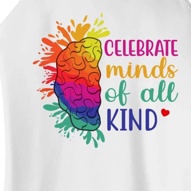 Celebrate Minds Of All Kind Neurodiversity Brain Women’s Perfect Tri Rocker Tank