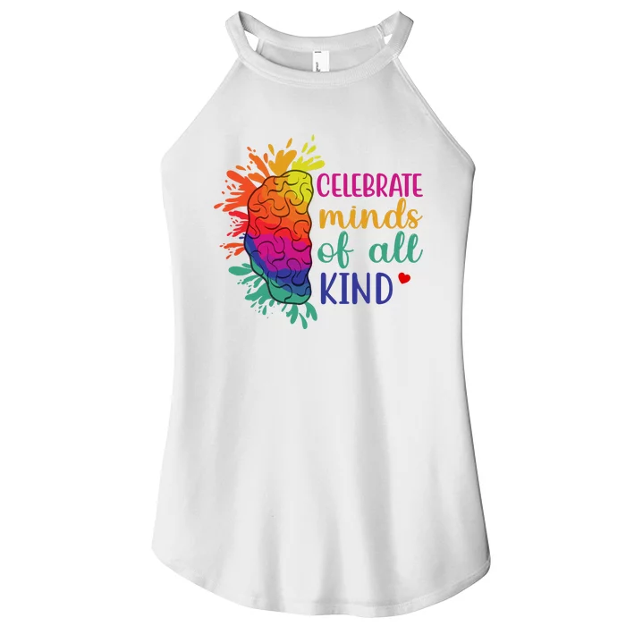 Celebrate Minds Of All Kind Neurodiversity Brain Women’s Perfect Tri Rocker Tank