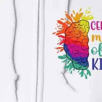 Celebrate Minds Of All Kind Neurodiversity Brain Full Zip Hoodie