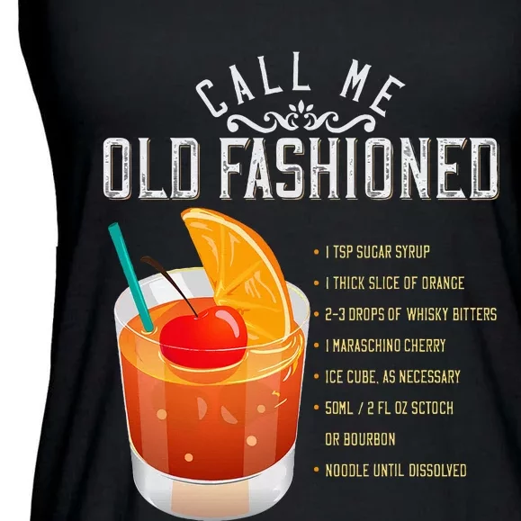 Call Me Old Fashioned Whiskey Cocktail Drinking Ladies Essential Flowy Tank