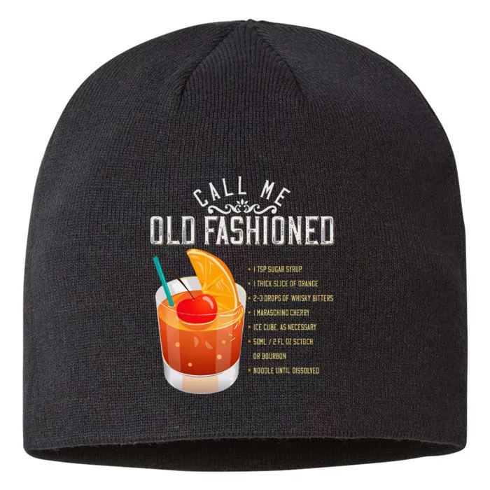 Call Me Old Fashioned Whiskey Cocktail Drinking 8 1/2in Sustainable Knit Beanie