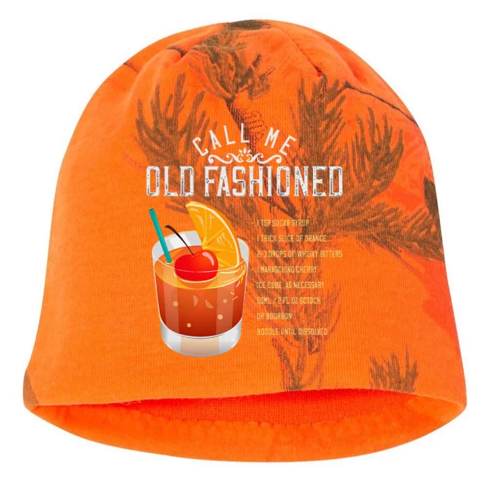 Call Me Old Fashioned Whiskey Cocktail Drinking Kati - Camo Knit Beanie